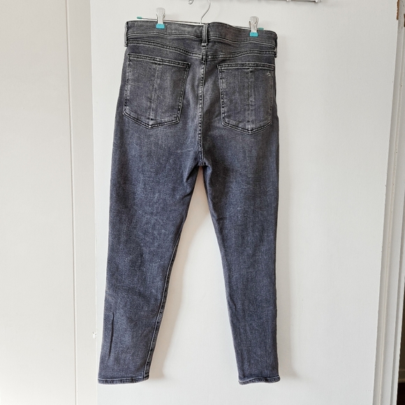 Rag & Bone Nina High Rise Ankle Gray Skinny Washed Black Sand River Jeans 32 - Picture 7 of 12